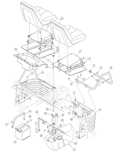 Seats Battery Fuel Tank Diagram and Parts List for 467 4X4-1B017G-Before-37ACD710 Cub Cadet Lawn Tractor Accessories